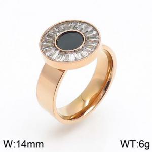 Stainless Steel Stone&Crystal Ring - KR89146 -YH